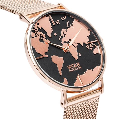 world map wrist watches